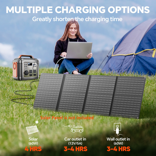 Powerbank 300w Portable Power Station With 60w Solar Panel For Camping Solar Generator 296Wh 80000mAh Lithium Battery - Image 5