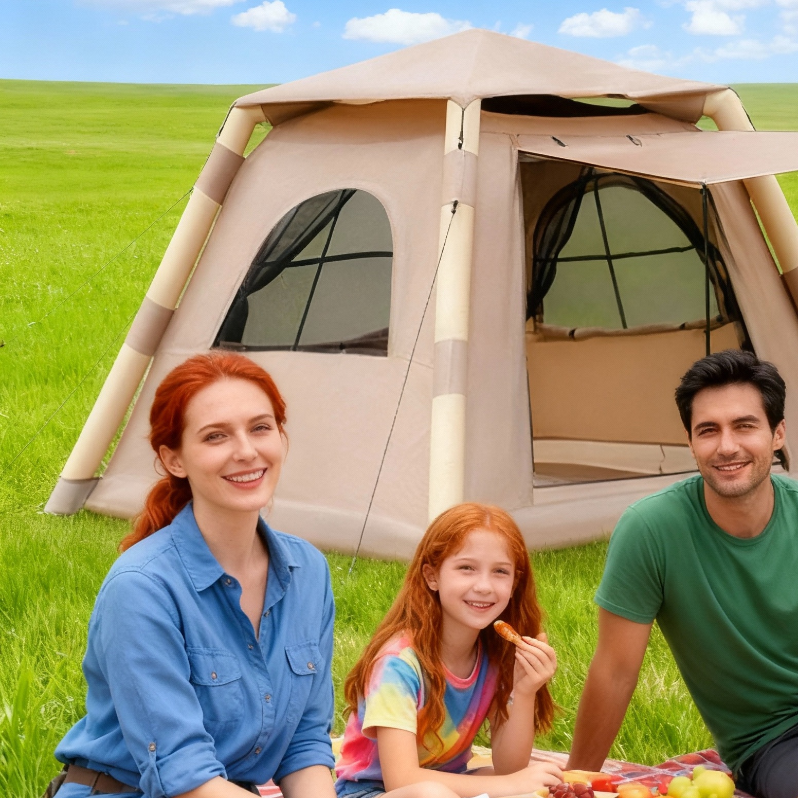Inflatable Tent Outdoor Tent 2-4-person Tent Quick-opening Tent Inflatable Tent Hut Tent Camping Portable Tent Windproof Tent Family Party Tent Pop-up Tent Shading And Waterproof Tent Camping Tent - Image 7