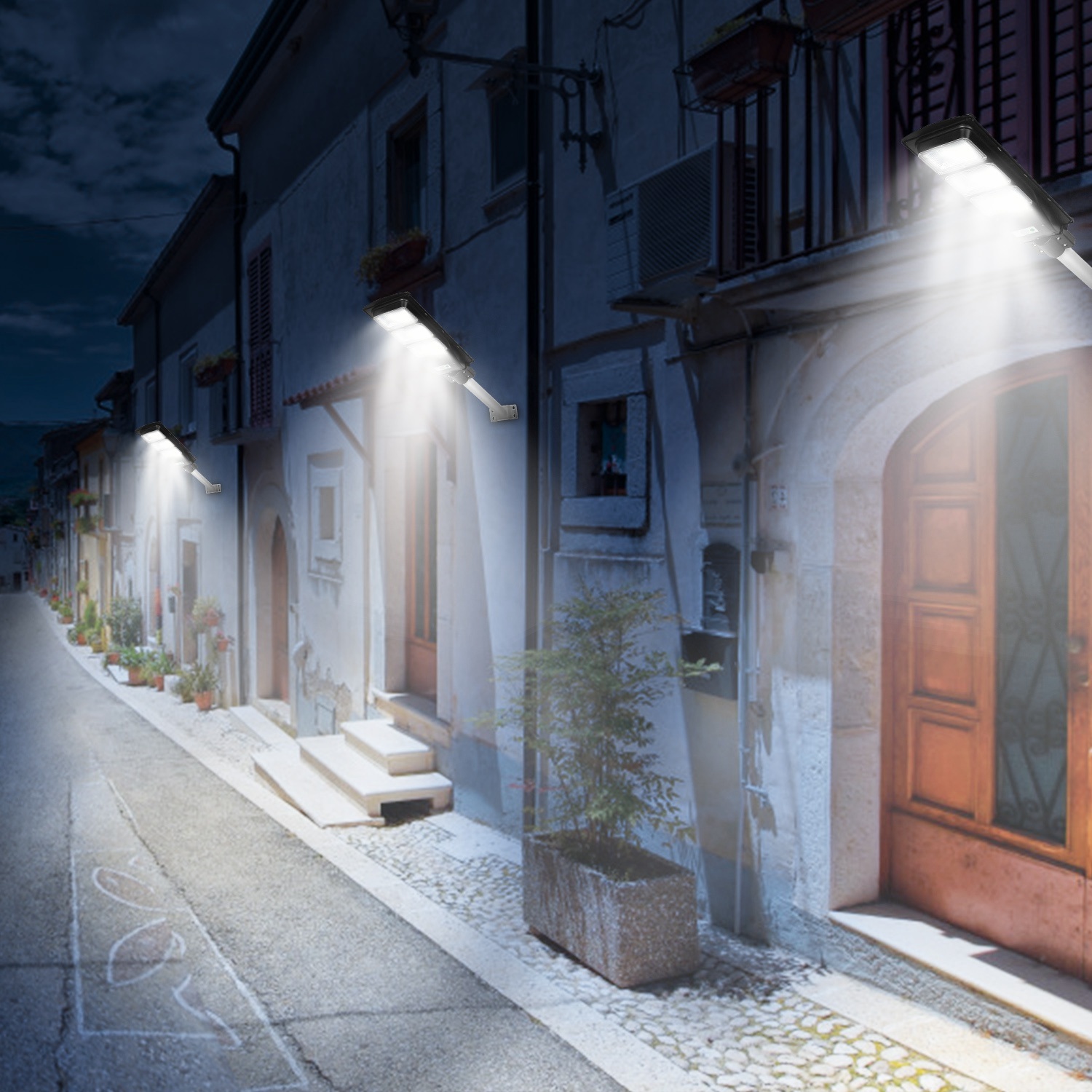Solar Street Path Light Outdoor 180LEDs Sensor Remote Control Wireless Lamps IP65 Waterproof Lighting For Garage Front Door Garden Pathway - Image 6