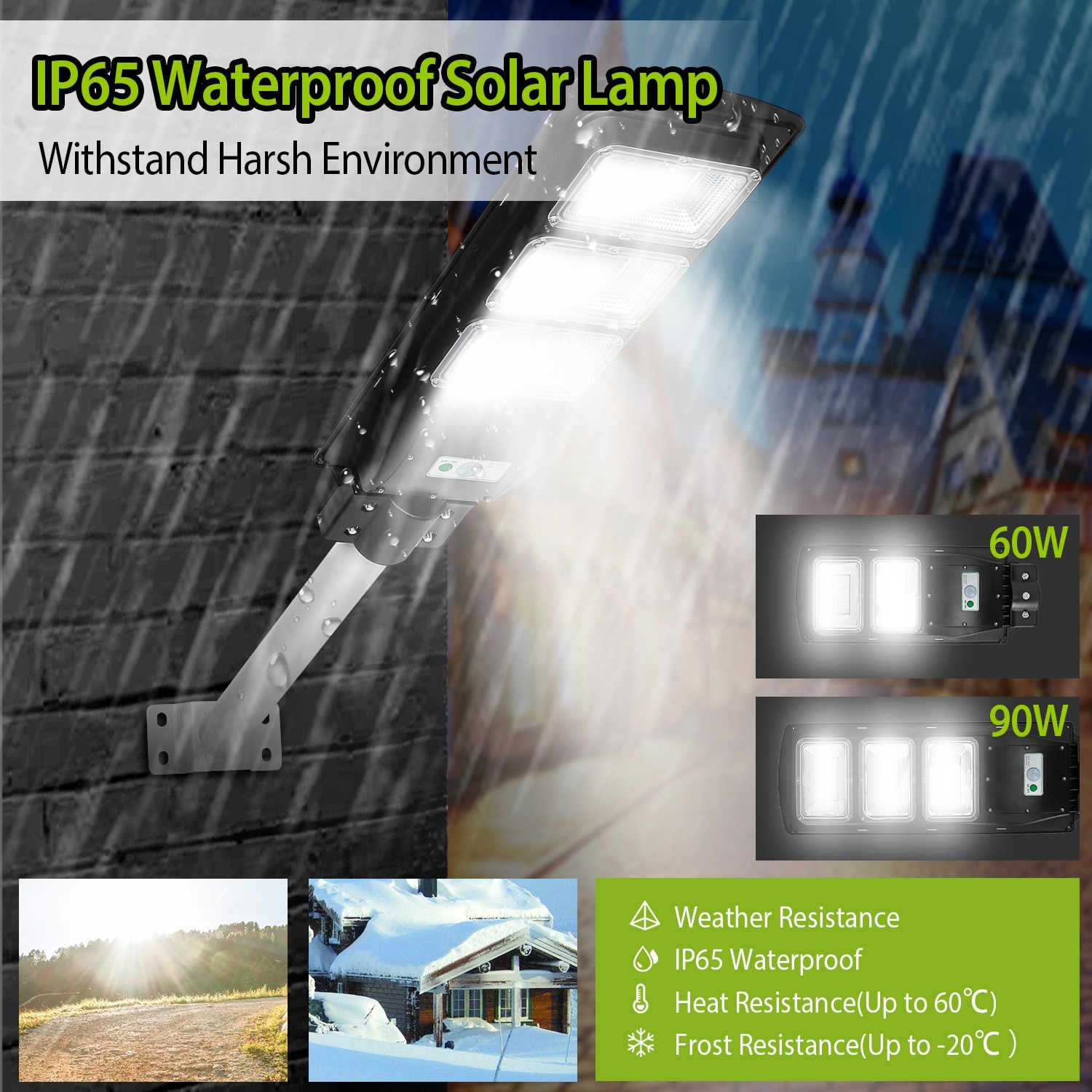 Solar Street Path Light Outdoor 180LEDs Sensor Remote Control Wireless Lamps IP65 Waterproof Lighting For Garage Front Door Garden Pathway - Image 4