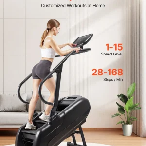 VEVOR Stair Stepper Machine, LED Screen Continuous Climbing Machines, Max Load 330 Lbs Stepping Climber for Home, 15 Speed Levels 28-168 Steps/Minute Stepmill Exercise for Cardio Lower Body